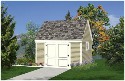 Shed Plans with Loft - This design adds almost eighty square feet of convenient loft storage space to a generous floor area.