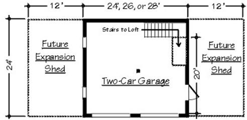 Detached Garage or Backyard Barn Floor Plan