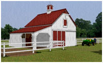 Three Stall Post-Frame Horse Barn Plans