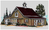 Two or Four Stall Horse Barn Plans with Workshop