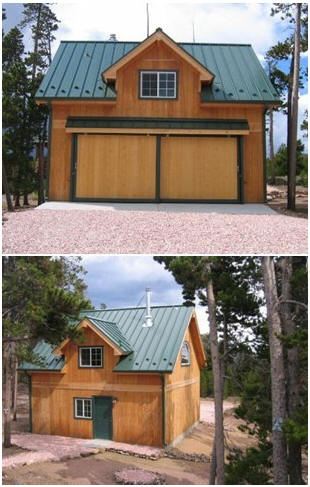 This customized version of the Bethany Country Garage was built in Colorado. Inexpensive plans, by architect Don Berg are available at BackroadHome.net
