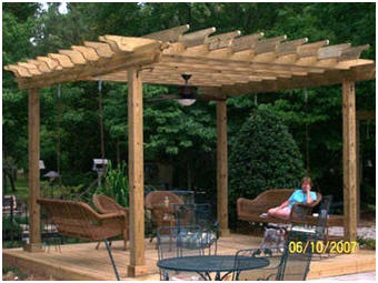 Build your own Pergola or Sun Trellis with the help of inexpensive DIY plans at Pergola-Plans.com