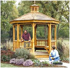 PlansNow.com has inexpensive, instant-download, DIY plans for this beautiful wooden gazebo.