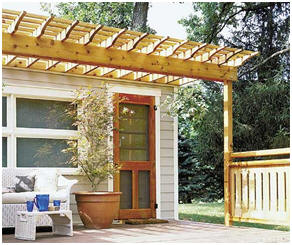 PlansNow.com has inexpensive, instant-download, DIY plans for this wooden shade pergola. Check it out. It might be just what you need for your deck or patio.