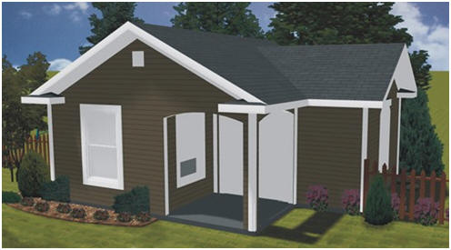 Backyard Cottage Plans - You can use this pretty all-purpose building as your shed, backyard office, studio, cabana, pool house or guest cottage.