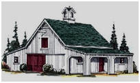 Pole-Frame Two or Four Stall Horse Barn Plans