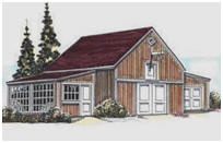 Combination Barn, Garage and Greenhouse Plans