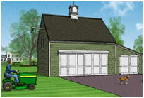 Pole-Frame Country Garage Plans