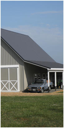 Click to find barn-style country garage plans and building kits