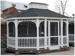 Custom Gazebo Kits - Have a beautiful oval or octagonal gazebo kit custom built for you and shipped right to your yard by AlansFactoryOutlet.com
