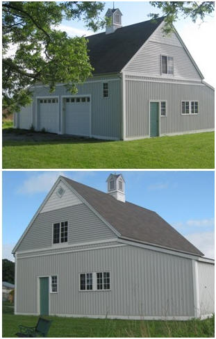 The Almond Barn in upstate New York was built as a contractor's model. You can build your own from inexpensive plans by architect Don Berg. Read more at BackroadHome.net