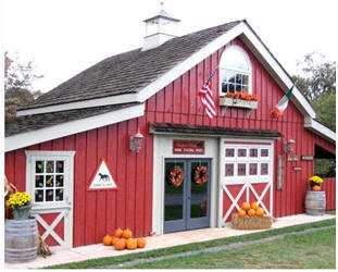 The Hunter's Run Wine Tasting Barn in Hamilton, Virginia was created from inexpensive, stock pole barn plans. Click through to see how you might build your one-of-a-kind barn, garage, carriage house, retail shop, wood shop or backyard studio from architect Don Berg's plans.
