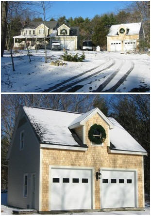 A Down-East Country Garage - The Bethany Garage, from stock pole-frame plans by architect Don Berg, looks great in the Maine woods.