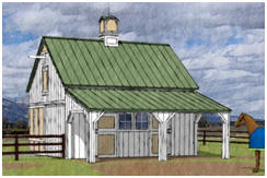 Small Pole-Frame Horse Barn Plans by Donald J. Berg, AIA