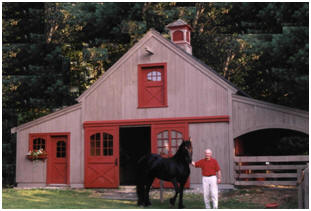 Plain or Fancy, the Chestnut Horse Barn Plans might be what you and your horses need. Stock plans let you build the little barn with a hay loft, 2, 3 or 4 stalls and optional grooming shelters, run-ins, garage, tack room and shop.