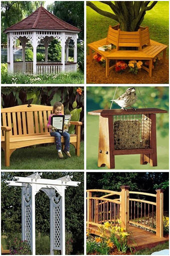 DIY Backyard Building Plans - Build your own backyard furniture, gazebo, arbor, garden bridge, bird houses and feeders, dog house and more with the help of do-it-yourself plans from WoodStore.net